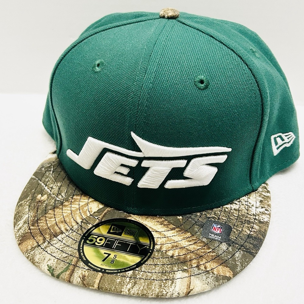 New Era New York Jets 2-Tone Camo 59FIFTY Fitted Hat Cap 7 5/8 Green NFL
